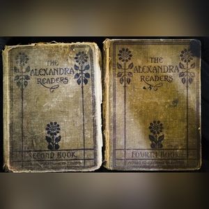 The Alexandra Readers 2 & 4 - Vintage Used Books - Semi-Rare - 1910's Canada